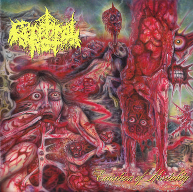 Cerebral Rot - Excretion Of Mortality USED METAL LP (easter yellow and mustard purple splatter vinyl)