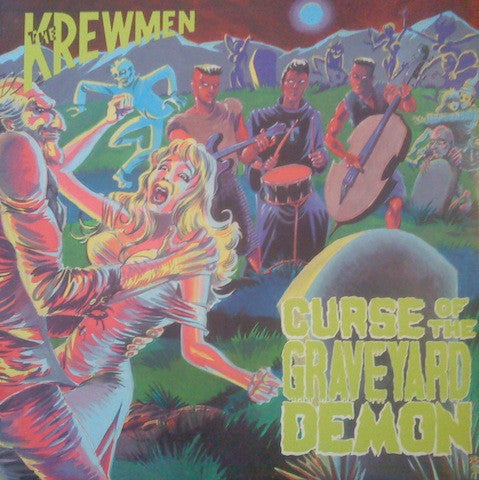 Krewmen ‎- Curse Of The Graveyard Demon USED PSYCHOBILLY / SKA LP (white w/ pink swirl vinyl)