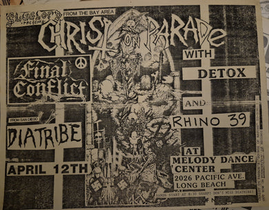 $20 PUNK FLYER  (8.5 x 11) Christ On Parade Rhino 39 Detox