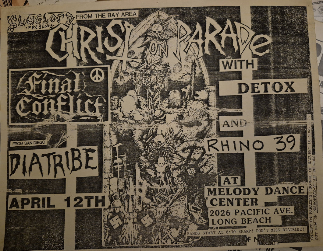 $20 PUNK FLYER  (8.5 x 11) Christ On Parade Rhino 39 Detox