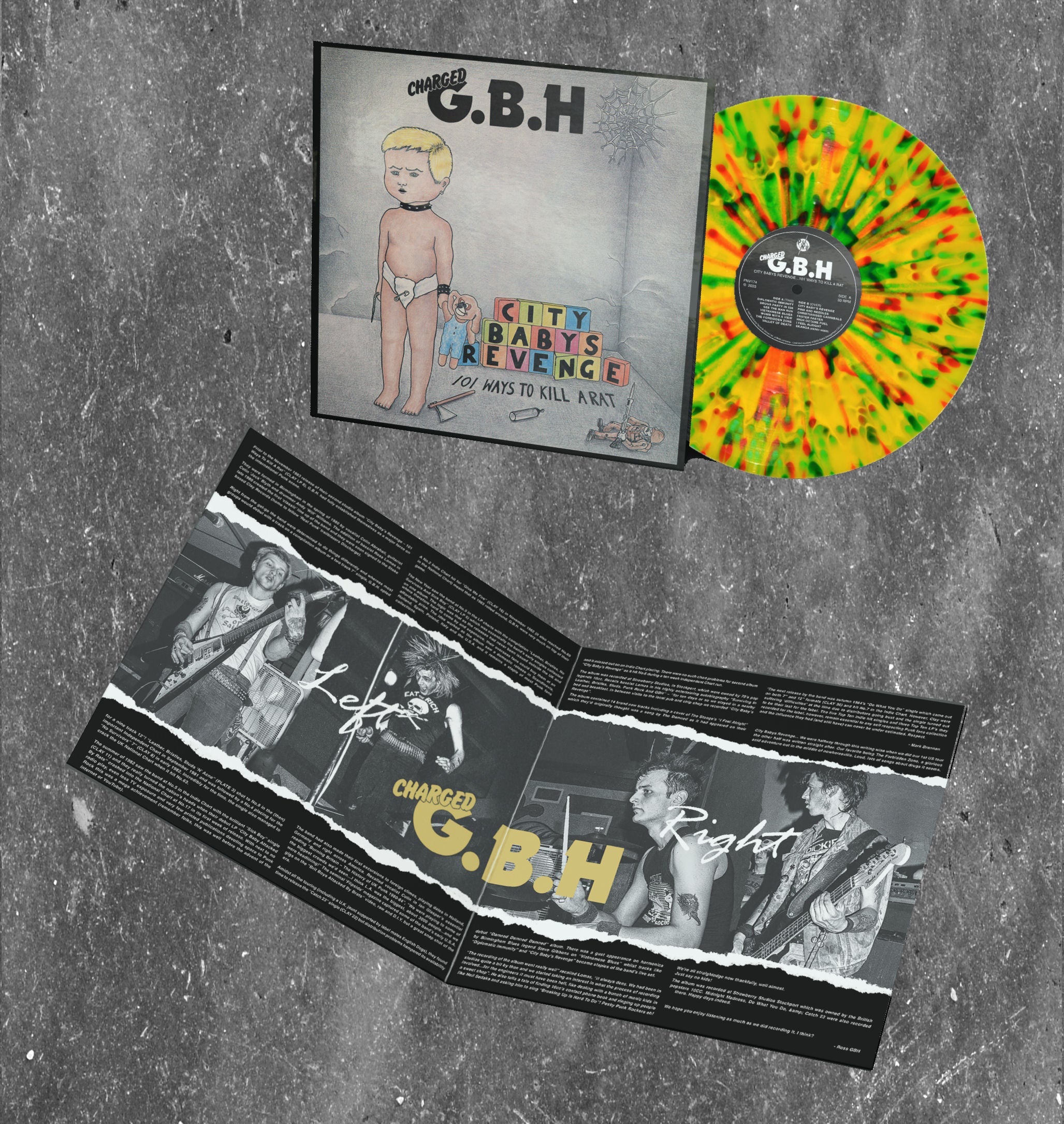 G.B.H - City Babys Revenge NEW LP (yellow w/ pink and green