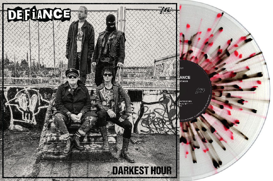 Defiance / Hat Trickers - Split NEW LP (clear w/ pink and black splatter vinyl)  ships aug