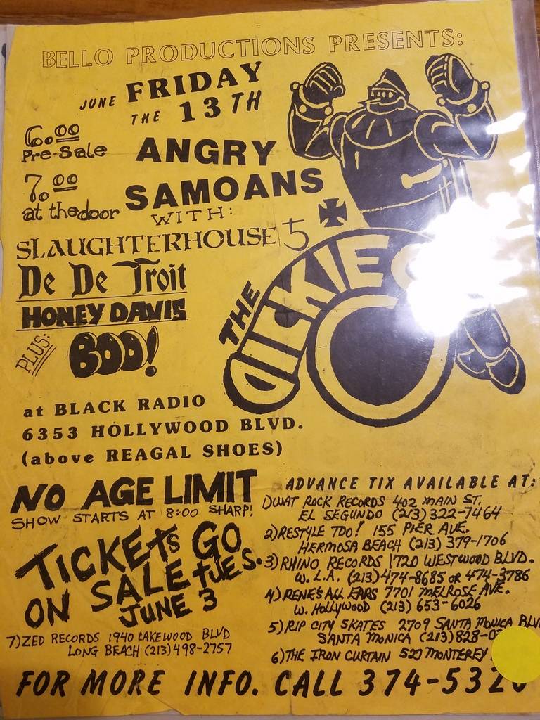 $10 PUNK FLYER - DICKIES ANGRY SAMOANS