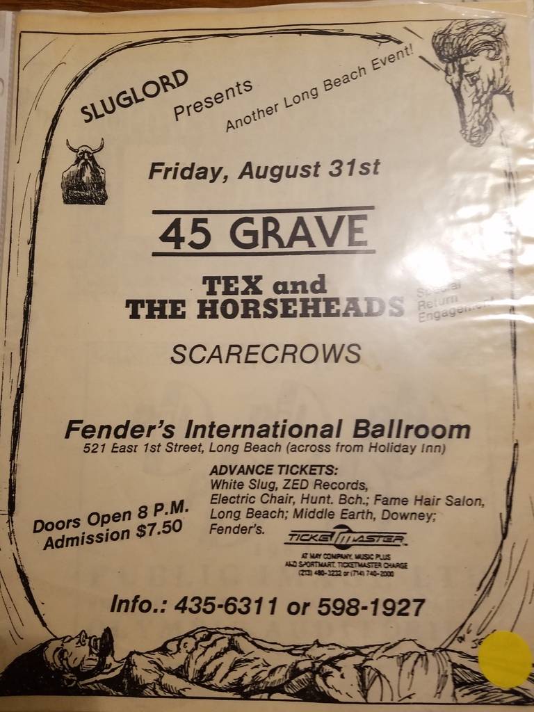 $10 PUNK FLYER - 45 GRAVE TEX AND THE HORSEHEADS