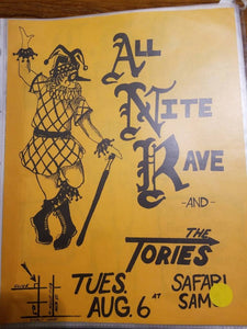 $10 PUNK FLYER - ALL NITE RAVE THE TORIES