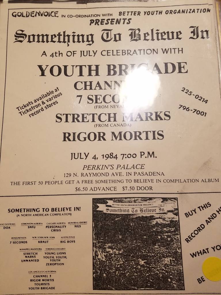 $10 PUNK FLYER - YOUTH BRIGADE CHANNEL 3 7 seconds