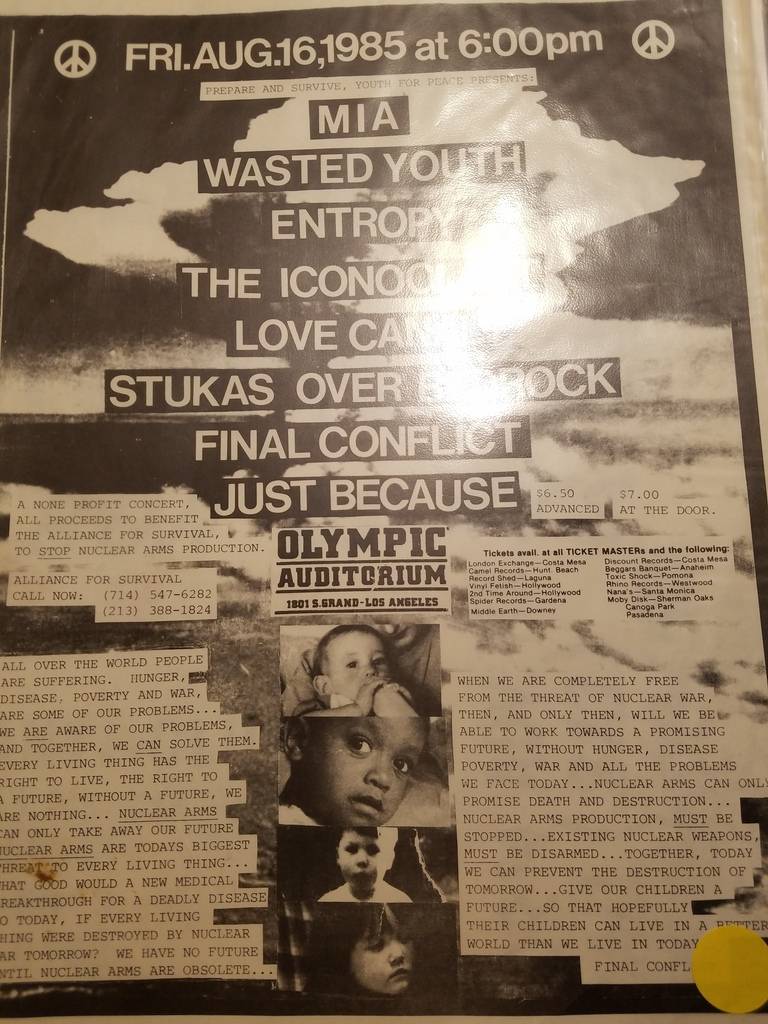 $10 PUNK FLYER - MIA WASTED YOUTH ENTROPY