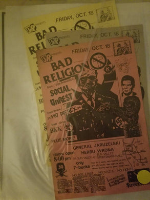 $15 PUNK FLYER BAD RELIGION SOCIAL UNREST