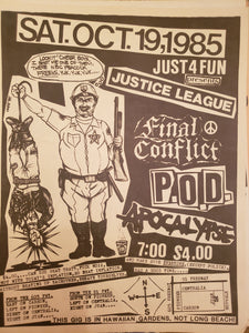 $15 PUNK FLYER final conflict justice league