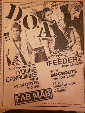$40 PUNK FLYER - doa feederz young canadians