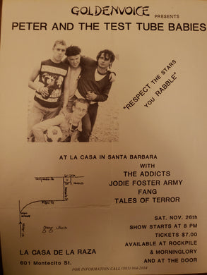$10 PUNK FLYER - (8.5 x 11) PETER AND THE TEST TUBE BABIES