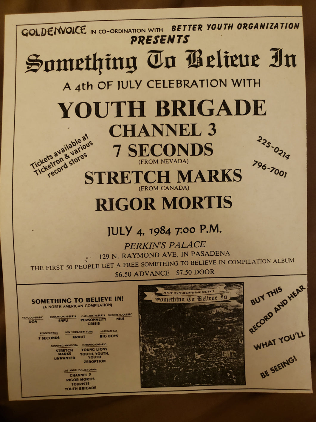 $10 PUNK FLYER - (8.5x11) SOMETHING TO BELIEVE IN