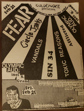 $15 PUNK FLYER - (6.5x8.5) FEAR CIRCLE JERKS SIN 34