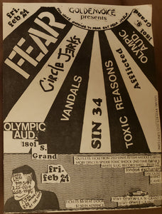 $15 PUNK FLYER - (6.5x8.5) FEAR CIRCLE JERKS SIN 34