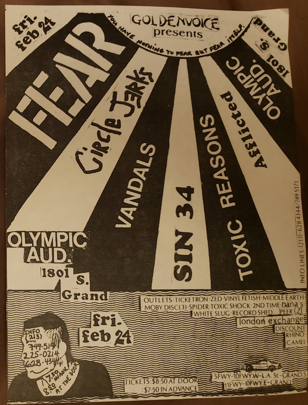 $15 PUNK FLYER - (6.5x8.5) FEAR CIRCLE JERKS SIN 34