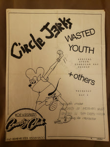 $15 PUNK FLYER - (8.5 x 11) CIRCLE JERKS WASTED YOUTH