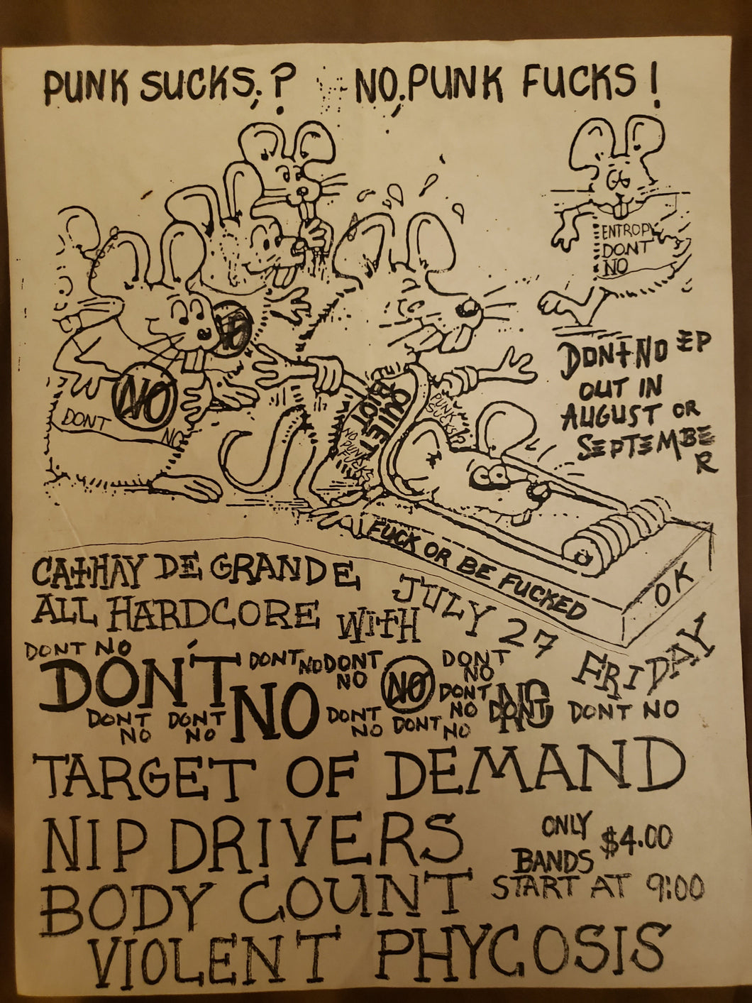 $15 PUNK FLYER - (8.5 x 11) DONT NO TARGET OF DEMAND NIP DRIVERS