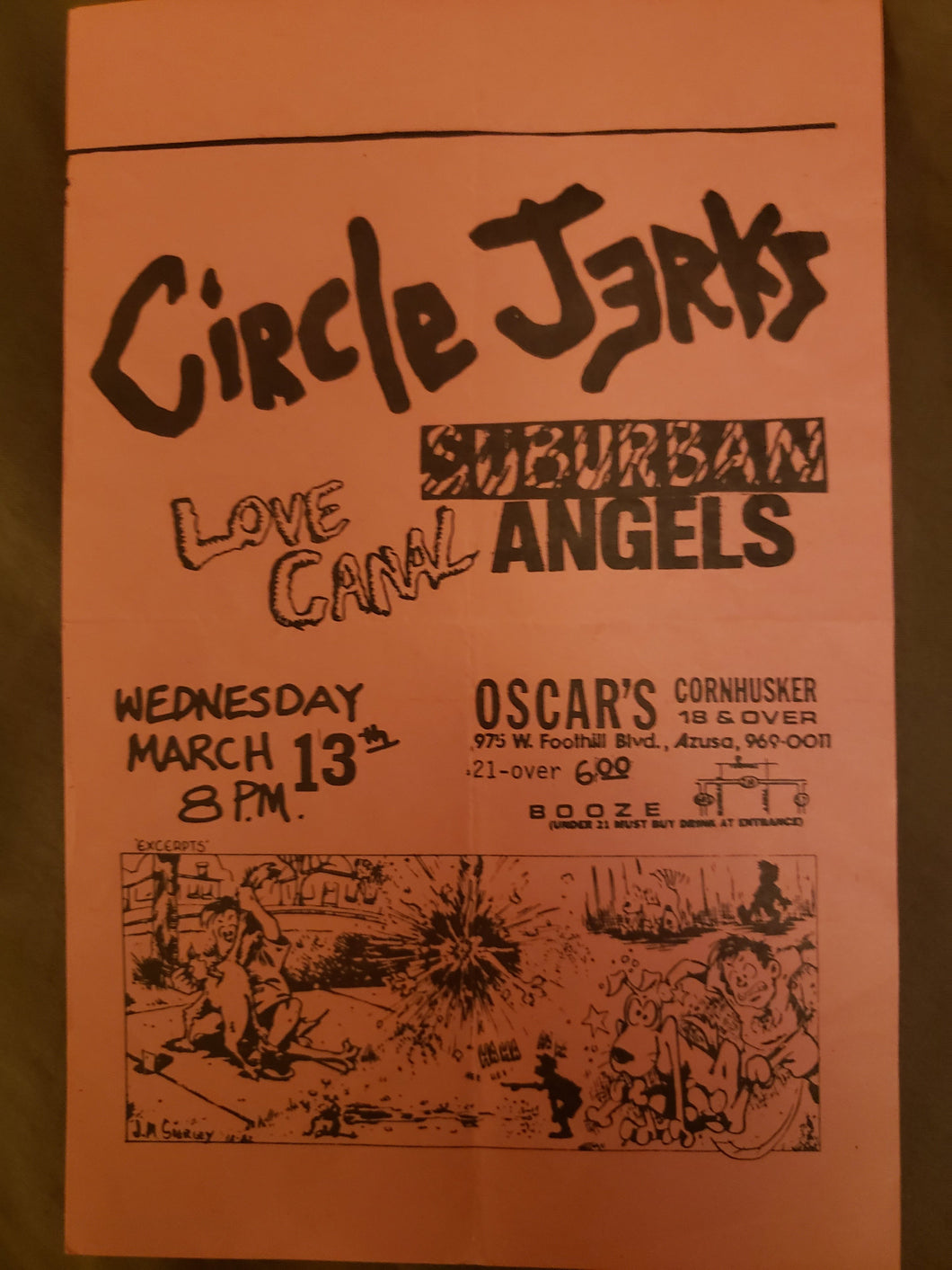 $15 PUNK FLYER - (5.5x8.5) CIRCLE JERKS LOVE CANAL