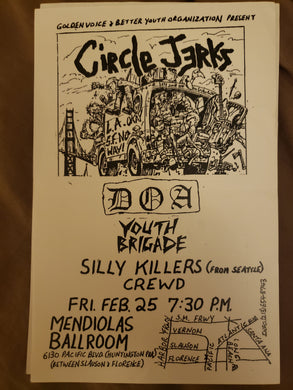 $15 PUNK FLYER - (5.5x8.5) CIRCLE JERKS DOA YOUTH BRIGADE