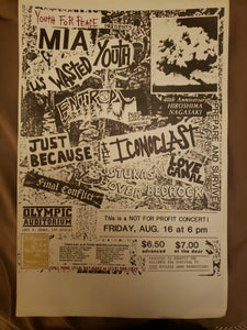 $40 PUNK FLYER (11 x 17) MIA WASTED YOUTH ICONOCLAST