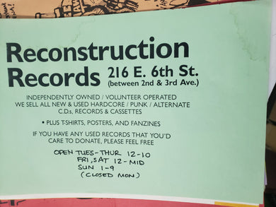 $5 PUNK FLYER -  Reconstruction Records (5.5x8.5)