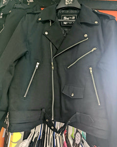 SHOCK TROOPS COTTON TWILL MOTORCYLE JACKET