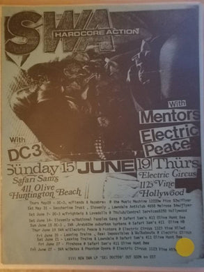 $5 PUNK FLYER - SWA MENTORS ELECTRIC PEACE