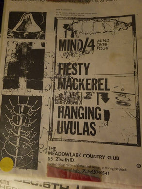 $5 PUNK FLYER - MIND OVER 4 FEISTY MACKEREL HANGING UVULAS