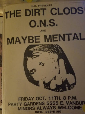 $5 PUNK FLYER - DIRT CLODS O.N.S.