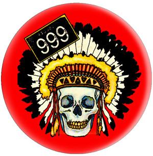 NINE NINE NINE SKULL button (1 inch)