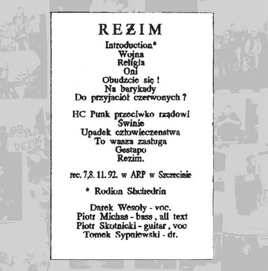 Rezim - Demo 1992 NEW LP