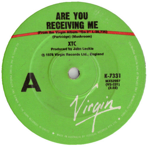 XTC ‎- Are You Receiving Me USED 7