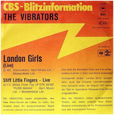 Vibrators - London Girls USED 7