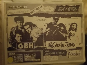 $20 PUNK FLYER - GBH CIRCLE JERKS ACCUSED