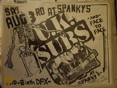 $20 PUNK FLYER - U.K. UK SUBS FACE TO FACE