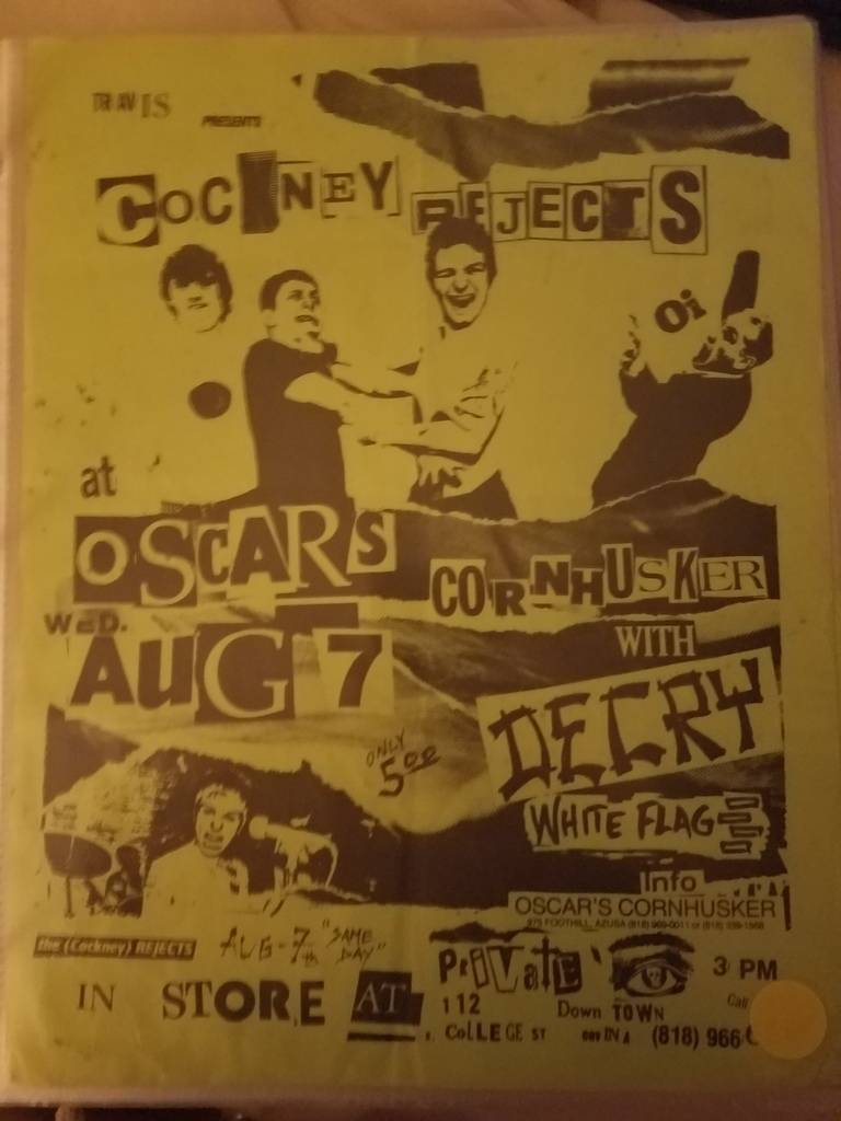 $20 PUNK FLYER - COCKNEY REJECTS DECRY