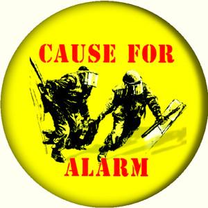 CAUSE FOR ALARM button (1 inch)