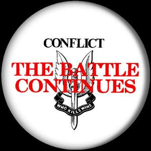 CONFLICT BATTLE button (1 inch)