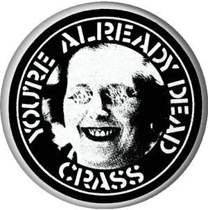 CRASS ALREADY DEAD button (1 inch)