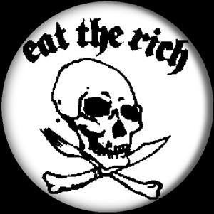 EAT THE RICH SKULL button
