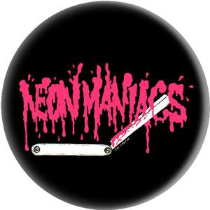 NEON MANIACS RAZOR button (1 inch)
